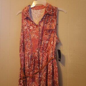 No Boundaries Front button dress with belt